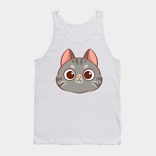 Cartoon cute cat face Tank Top